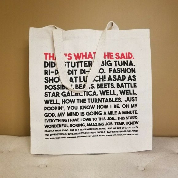 THE OFFICE Canvas Tote Bag Character Quotes NEW - Picture 3 of 9